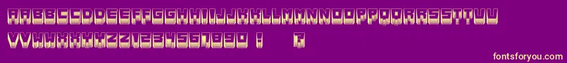 MetallicLightSoft-Schriftart – Gelbe Schriften auf violettem Hintergrund