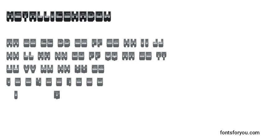 Fuente MetallicShadow - alfabeto, números, caracteres especiales