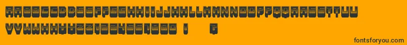 MetallicShadow-Schriftart – Schwarze Schriften auf orangefarbenem Hintergrund