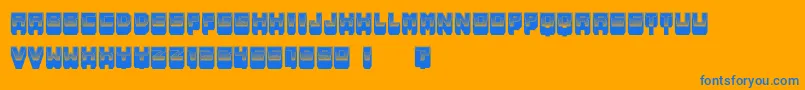 MetallicShadow Font – Blue Fonts on Orange Background
