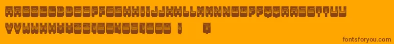 MetallicShadow Font – Brown Fonts on Orange Background