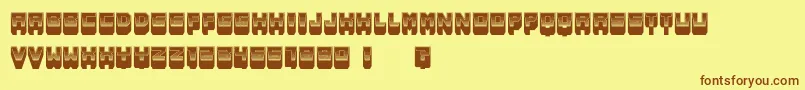 MetallicShadow Font – Brown Fonts on Yellow Background