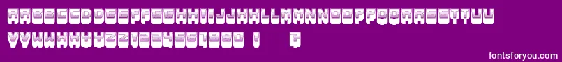 MetallicShadow-Schriftart – Weiße Schriften auf violettem Hintergrund