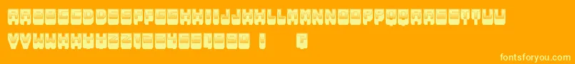 MetallicShadow Font – Yellow Fonts on Orange Background