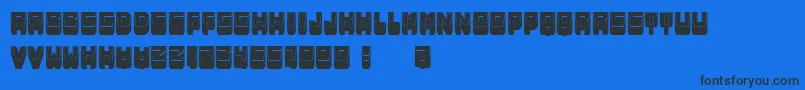フォントMetallicShadowFilled – 黒い文字の青い背景