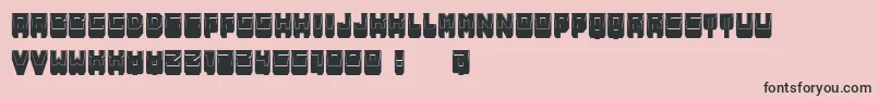 フォントMetallicShadowFilled – ピンクの背景に黒い文字