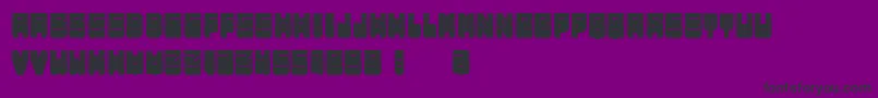 フォントMetallicShadowFilled – 紫の背景に黒い文字
