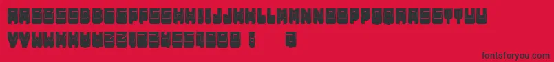 フォントMetallicShadowFilled – 赤い背景に黒い文字