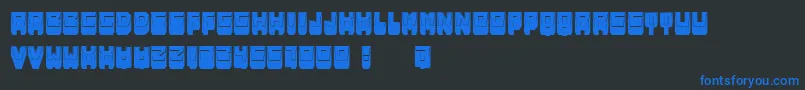 フォントMetallicShadowFilled – 黒い背景に青い文字