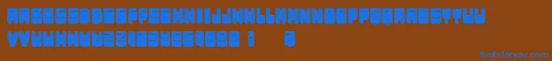フォントMetallicShadowFilled – 茶色の背景に青い文字