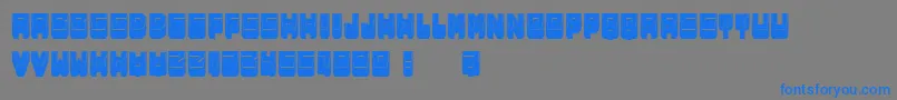 フォントMetallicShadowFilled – 灰色の背景に青い文字