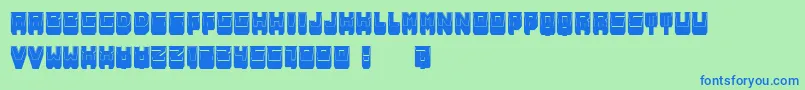 MetallicShadowFilled Font – Blue Fonts on Green Background