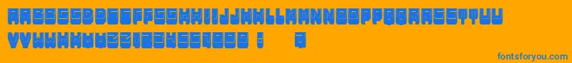 MetallicShadowFilled Font – Blue Fonts on Orange Background