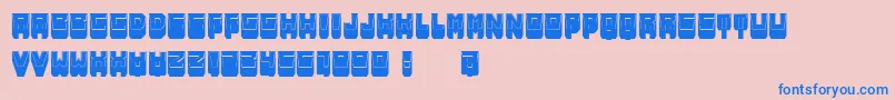 フォントMetallicShadowFilled – ピンクの背景に青い文字