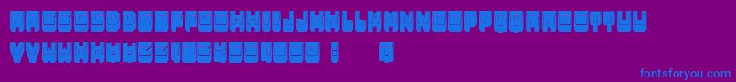 フォントMetallicShadowFilled – 紫色の背景に青い文字