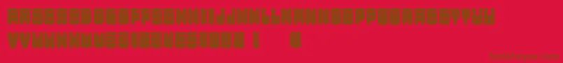 MetallicShadowFilled-fontti – ruskeat fontit punaisella taustalla