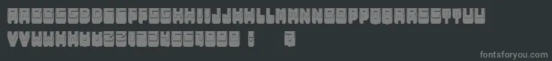 MetallicShadowFilled-fontti – harmaat kirjasimet mustalla taustalla