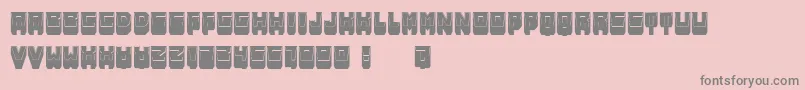 フォントMetallicShadowFilled – ピンクの背景に灰色の文字