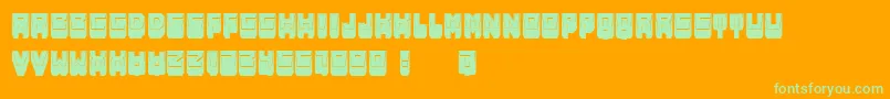 フォントMetallicShadowFilled – オレンジの背景に緑のフォント