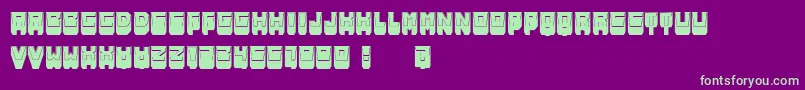 フォントMetallicShadowFilled – 紫の背景に緑のフォント