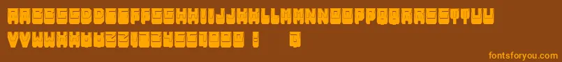 MetallicShadowFilled-fontti – oranssit fontit ruskealla taustalla