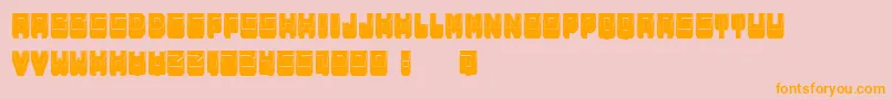 MetallicShadowFilled Font – Orange Fonts on Pink Background