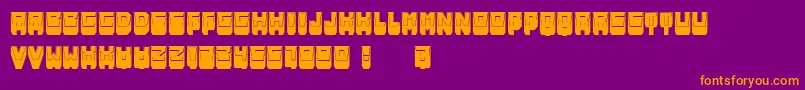フォントMetallicShadowFilled – 紫色の背景にオレンジのフォント