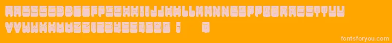 フォントMetallicShadowFilled – オレンジの背景にピンクのフォント
