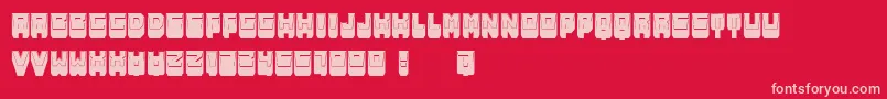 MetallicShadowFilled Font – Pink Fonts on Red Background