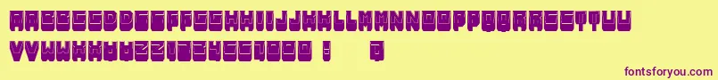 MetallicShadowFilled-fontti – violetit fontit keltaisella taustalla