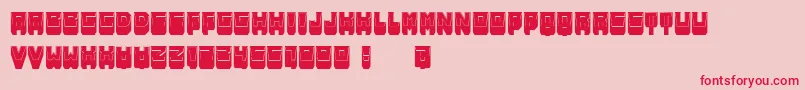 フォントMetallicShadowFilled – ピンクの背景に赤い文字