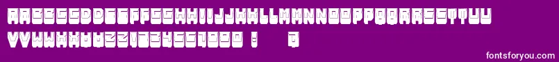 フォントMetallicShadowFilled – 紫の背景に白い文字
