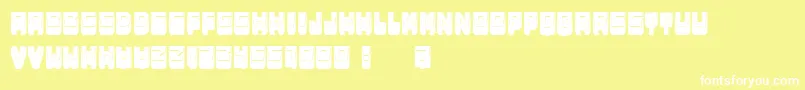 フォントMetallicShadowFilled – 黄色い背景に白い文字