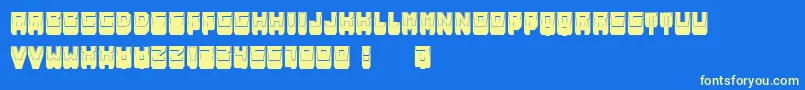フォントMetallicShadowFilled – 黄色の文字、青い背景