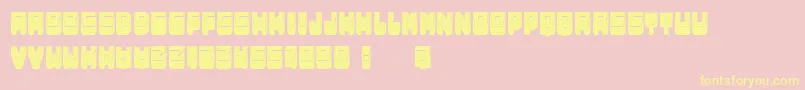 MetallicShadowFilled-fontti – keltaiset fontit vaaleanpunaisella taustalla