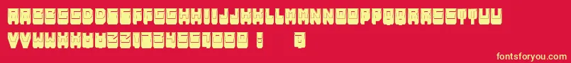 MetallicShadowFilled-fontti – keltaiset fontit punaisella taustalla