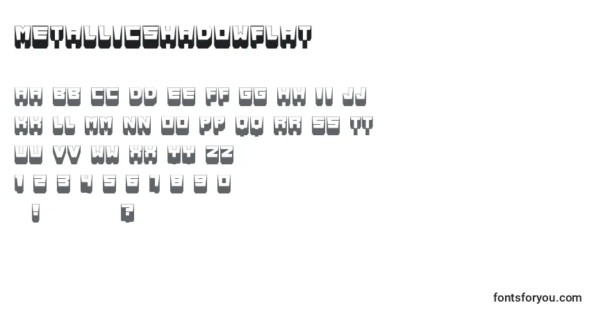 Schriftart MetallicShadowFlat – Alphabet, Zahlen, spezielle Symbole