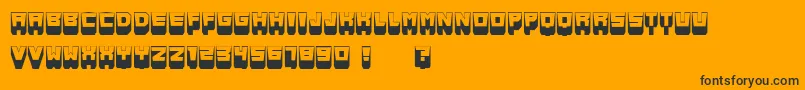 MetallicShadowFlat-Schriftart – Schwarze Schriften auf orangefarbenem Hintergrund