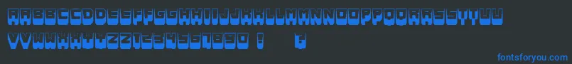 MetallicShadowFlat Font – Blue Fonts on Black Background