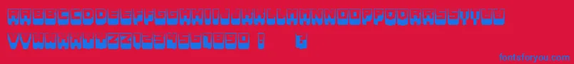 MetallicShadowFlat Font – Blue Fonts on Red Background