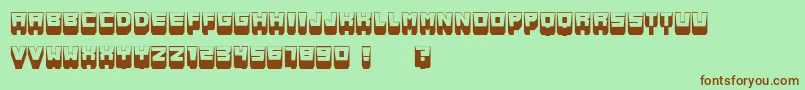 MetallicShadowFlat Font – Brown Fonts on Green Background