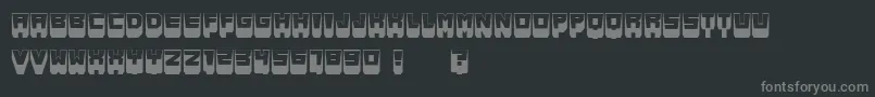 MetallicShadowFlat-Schriftart – Graue Schriften auf schwarzem Hintergrund