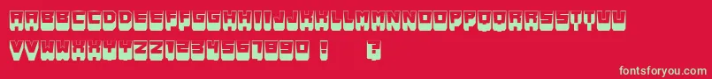 MetallicShadowFlat Font – Green Fonts on Red Background