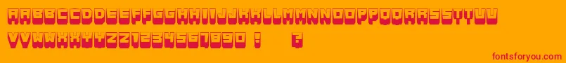 MetallicShadowFlat Font – Red Fonts on Orange Background