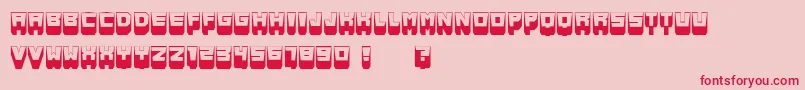 MetallicShadowFlat Font – Red Fonts on Pink Background