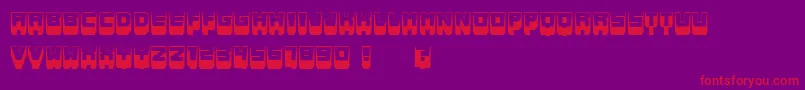 MetallicShadowFlat-Schriftart – Rote Schriften auf violettem Hintergrund