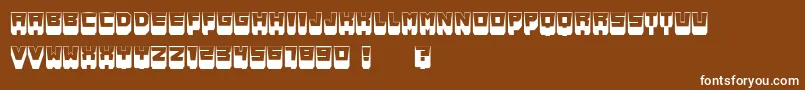 MetallicShadowFlat-Schriftart – Weiße Schriften auf braunem Hintergrund