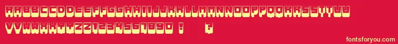 MetallicShadowFlat Font – Yellow Fonts on Red Background