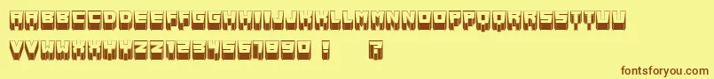 MetallicSharp Font – Brown Fonts on Yellow Background