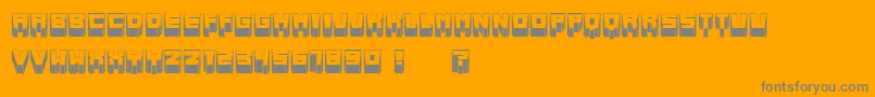 MetallicSharp-Schriftart – Graue Schriften auf orangefarbenem Hintergrund